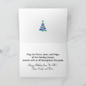 Peace Love Hope Kerstfeestdag Thyroid Cancer Feestdagen Kaart (Binnen)