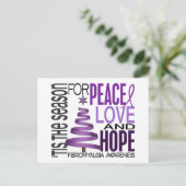 Peace Love Hope Kerstmis Holiday Fibromyalgia Feestdagenkaart (Staand voorkant)