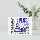 Peace Love Hope kerstvakantie ALS Feestdagenkaart (Staand voorkant)