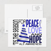 Peace Love Hope kerstvakantie ALS Feestdagenkaart (Voorkant / Achterkant)