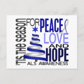Peace Love Hope kerstvakantie ALS Feestdagenkaart (Voorkant)