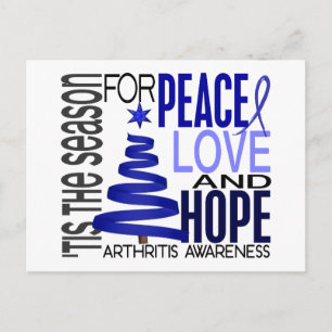 Peace Love Hope Kerstvakantie Artritis Feestdagenkaart