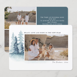 Peace Love Hope Kerstvakantie fotokaart Kaart