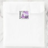 Peace Love Hope kerstziekte Alzheimer Ronde Sticker (Tas)