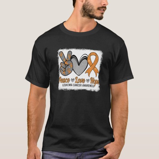 Peace Love Hope Leukemia Awareness Month Warrior W T-shirt (Voorkant)