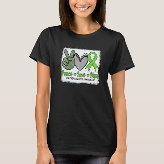 Peace Love Hope Lymphoma Awareness Month Warrior W T-shirt (Voorkant)