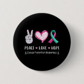 Peace Love Hope man of suïcide Prevention Ronde Button 5,7 Cm (Voorkant)