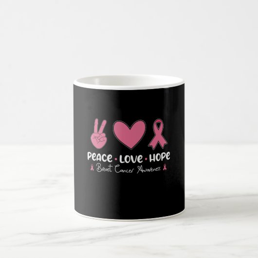 Peace Love Hope Matching Breast Cancer Awareness Koffiemok (Center)