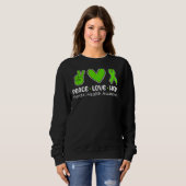 Peace Love Hope Mental Health Awareness Green Ribb Trui (Voorkant volledig)