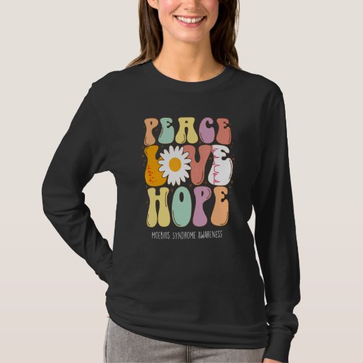 Peace Love Hope Moebius Syndrome Awareness T-shirt (Voorkant)