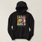 Peace Love Hope Ocular Melanoma Awareness Gift Hoodie (Design voorkant)