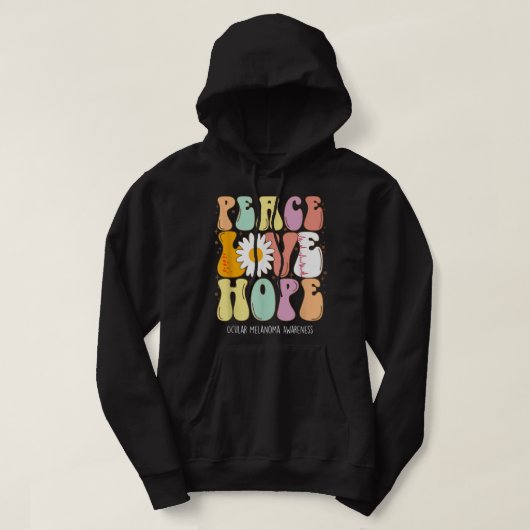 Peace Love Hope Ocular Melanoma Awareness Gift Hoodie (Design voorkant)