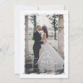 Peace Love Hope Pas getrouwd kerstkaarten Feestdagenkaart