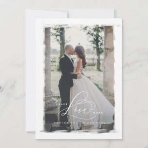 Peace Love Hope Pas getrouwd kerstkaarten Feestdagenkaart