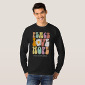 Peace Love Hope Refugees Welcome Awareness T-shirt (Voorkant volledig)