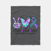 Peace Love Hope Suicide Prevention Awareness Tie-d Fleece Deken (Voorkant)