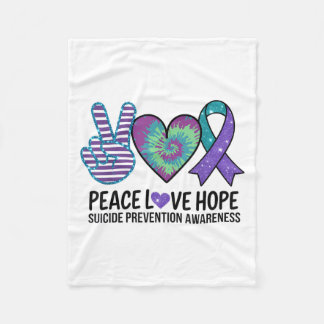 Peace Love Hope Suicide Prevention Tie Dye Awarene Fleece Deken