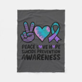 Peace Love Hope Suicide Prevention Tie Dye Awarene Fleece Deken (Voorkant)