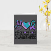 Peace Love Hope Suicide Prevention Tie Dye Awarene Kaart (Gele Bloem)