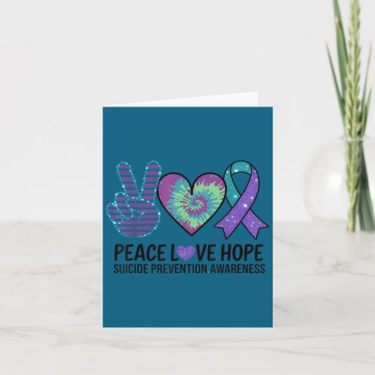 Peace Love Hope Suicide Prevention Tie Dye Awarene Kaart (Voorkant)