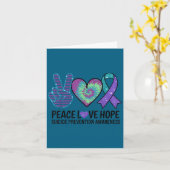 Peace Love Hope Suicide Prevention Tie Dye Awarene Kaart (Gele Bloem)