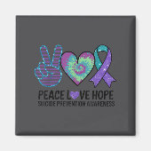 Peace Love Hope Suicide Prevention Tie Dye Awarene Magneet (Voorkant)