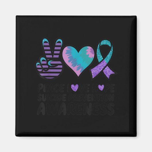 Peace Love Hope Suicide Prevention Tie Dye Awarene Magneet (Voorkant)