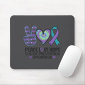 Peace Love Hope Suicide Prevention Tie Dye Awarene Muismat (Met muis)