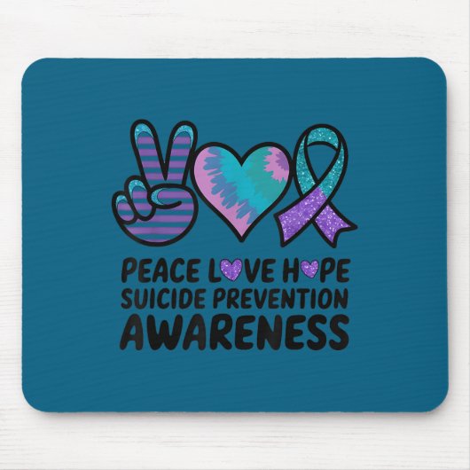 Peace Love Hope Suicide Prevention Tie Dye Awarene Muismat (Voorkant)