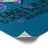 Peace Love Hope Suicide Prevention Tie Dye Awarene Poster (Hoek)