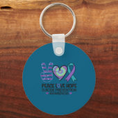 Peace Love Hope Suicide Prevention Tie Dye Awarene Sleutelhanger (Voorkant)