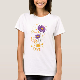 Peace Love Hope T-shirt Inspirerend positiviteit