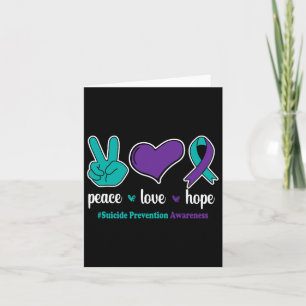 Peace Love Hope - Zelfmoordpreventie Bewustzijnsri Kaart