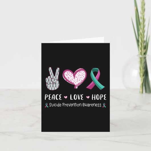 Peace Love hope Zelfmoordpreventie man w Kaart (Voorkant)