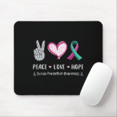 Peace Love hope Zelfmoordpreventie man w Muismat (Met muis)