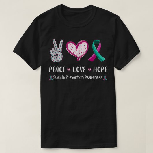 Peace Love hope Zelfmoordpreventie man w T-shirt (Design voorkant)