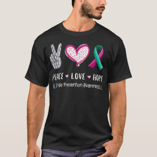 Peace Love hope Zelfmoordpreventie man w T-shirt