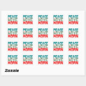Peace Love Horn Vierkante Sticker (Vel)
