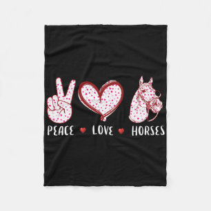 Peace Love Horse for Men Fleece Deken