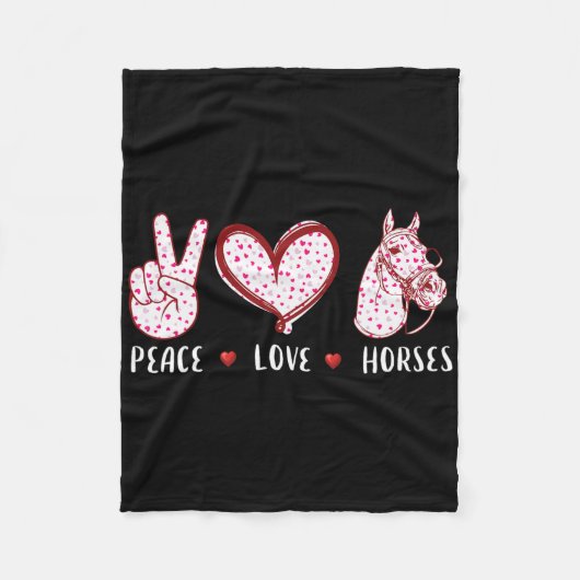 Peace Love Horse for Men Fleece Deken (Voorkant)