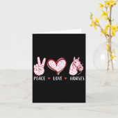 Peace Love Horse for Men Kaart (Gele Bloem)