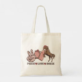 Peace Love Horse Tote Bag (Achterkant)