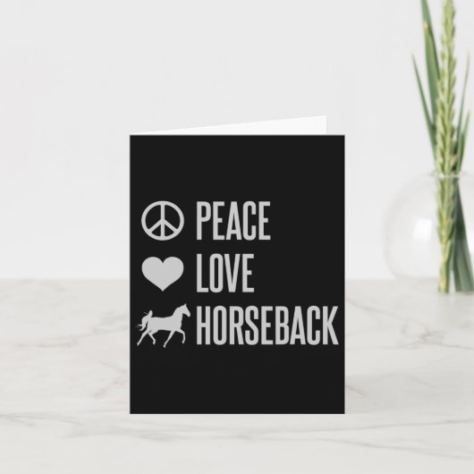 Peace Love Horseback Horse Riding Kaart (Voorkant)