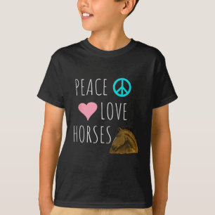 Peace Love Horseback Riding Equestrian T-shirt