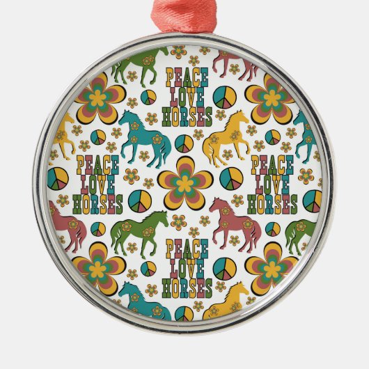 Peace Love Horses Christmas Ornament Keepsake (Voorkant)