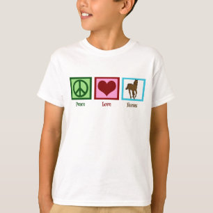 Peace Love Horses Cute Horse Kinder T-shirt