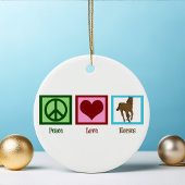 Peace Love Horses Keramisch Ornament