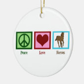 Peace Love Horses Keramisch Ornament (Links)