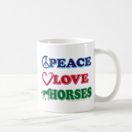 Peace-Love-Horses Koffiemok (Rechts)