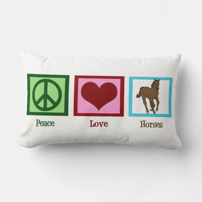Peace Love Horses Kussen (Voorkant)